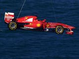 Ferrari F1 Car Flies Into Barcelona