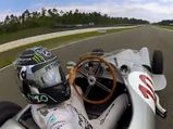Nico Rosberg Takes A Selfie While Driving 1954 Mercedes Race Car
