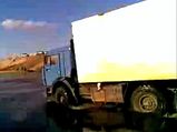 Russian Kamaz Truck Wades Through Lake
