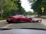 Ferrari F430 Spins Out Of Control And Crashes