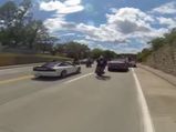 Motorcyclists Chased By Police Vehicles
