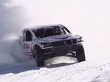Truck Drifting On Snow As Well As On Dirt