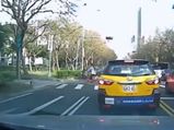 Lucky Cyclist Gets Hit By Car And Is Still Standing