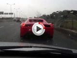 Ferrari 458 Spider Loses Control During Overtaking Manoeuvre