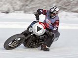 Harley-Davidson Street 750 Going As Fast As It Can On Ice
