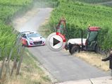 Tractor Almost Takes Out Hyundai Rally Car During Test Session