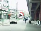 Police Officer Kicks Motorcyclist Attempting To Flee Away