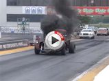 Heavy Smoking Diesel Rat Rod Blasts About The Drag Strip - Video