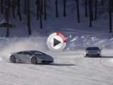 Loony Lamborghini Huracans Lark About In The Snow - Video