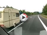 Mental Tractor Speeds Past Car On Autobahn - Video