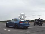BMW M2 Races Two BMW Motorcycles — An Obvious Result?