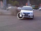 Watch A Toyota Innova Drift And Perform A Burnout