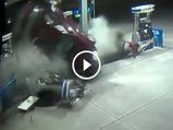 Out Of Control Car Smashes Into A Gas Station — Drama Caught On Tape