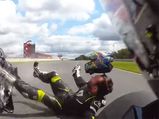 Rider Loses His Helmet During A High Speed Crash — Lives To Race Another Day