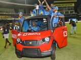 MS Dhoni Drives The Entire Indian Cricket Team In The Capable Polaris Multix