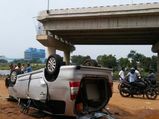 Toyota Innova Crashes From An Incomplete Flyover Near Chennai