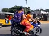 Three Women Wearing Sarees Ride A Yamaha R15 In Hyderabad; Video Goes Viral
