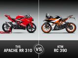 TVS Apache RR 310 Vs. KTM RC 390 Comparison — Battle Of The Track Machines