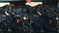 Actor Prabhas Spotted On A Triumph Street Triple RS During Movie Shoot