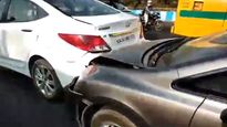 Video: Mercedes-Benz & Six Other Cars Damaged In Multiple-Vehicle Crash In Bangalore