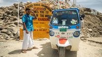 Bangalore Man On Record Drive Takes Mahindra Treo To Khardung La - First Electric Auto At The Pass 