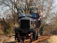 Vintage Model Ford Car To Travel In Railway lines