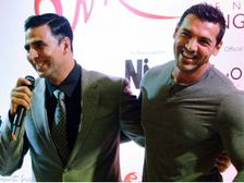 John Abraham Gifts Harley To Akshay Kumar