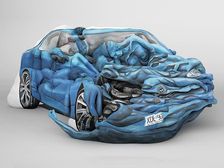 Body Crash Painted People Car Crash Sculpture Promotes Safe Driving