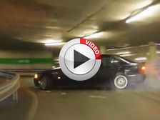 BMW Drifts To The Top Of A Parking Lot