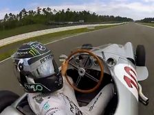 Nico Rosberg Takes A Selfie While Driving 1954 Mercedes Race Car