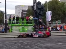 Formula One Driver Crashes During City Demonstration