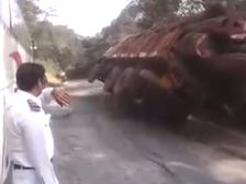 Truck Goes Over A Cliff Due To Overloading