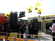 JK Tyre Unveil Their Largest Tyre Manufactured In India At IMME 2014