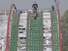 Trial Motorcycles Take A Ride On A Roller Coaster