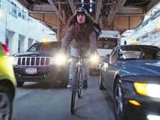 Taxi VS Bicycle Across Chicago With A Message