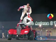 Record For Most Donuts Performed By A Man Standing On Car's Roof