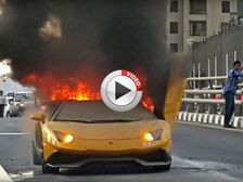 Lamborghini Aventador In Dubai Catches Fire While Showing Off