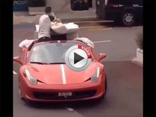 Video: Man Uses Ferrari 458 To Move Sofa