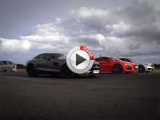 Audi R8 V10 Plus Annihilates AMG GTS And C63S AMG In Drag Race - Video