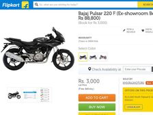 Bajaj, KTM & Kawasaki Available On Flipkart Only In Bangalore