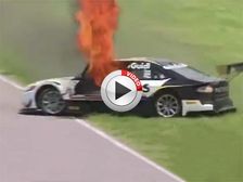 Racing Driver Escapes Burning Car In Argentina - Video