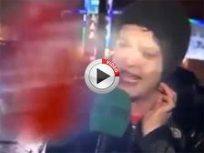 Irish Reporter Gets Flattened By Speeding Stop Sign During Storm - Video