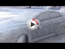 Mitsubishi Lancer Freezes Over When Parked Next To Lake Erie - Video