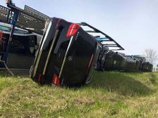 Delivery Truck Damages Several New Mercedes-Benz SUVs