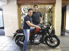 Aamir Khan Takes Delivery Of Special Bajaj V Motorcycle