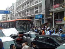 Driver Jumps Out Of Moving Bus, Causes Massive Crash