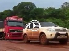 Video: Toyota Fortuner Flexes Its Muscles, Drags A Truck Out Of The Muck