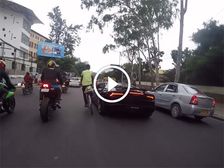 Cyclist Has A Close Run In With An Ultra Rare Lamborghini In Bangalore