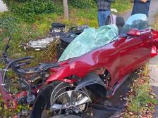 Rental Ford Mustang Splits In Two After Crash — Driver Walks Away Unharmed