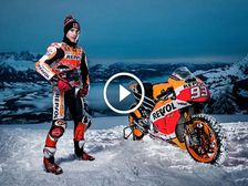 Video: Marc Marquez Rides His Honda MotoGP Bike Up A Ski Course